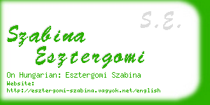 szabina esztergomi business card